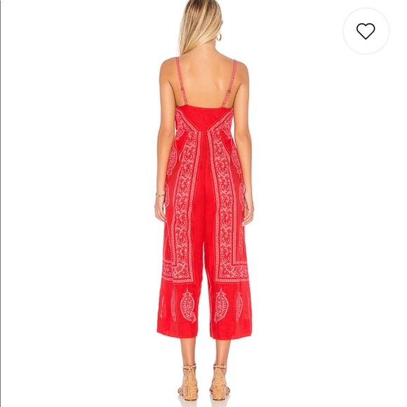 NEW • Free People • Feel The Sun Jumpsuit Red 0 - Picture 3 of 5